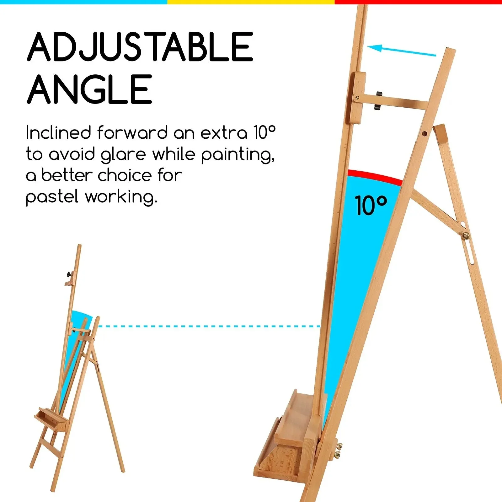 MEEDEN Large A-Frame Adjustable Artist Easel Stand-W09B - Image 7