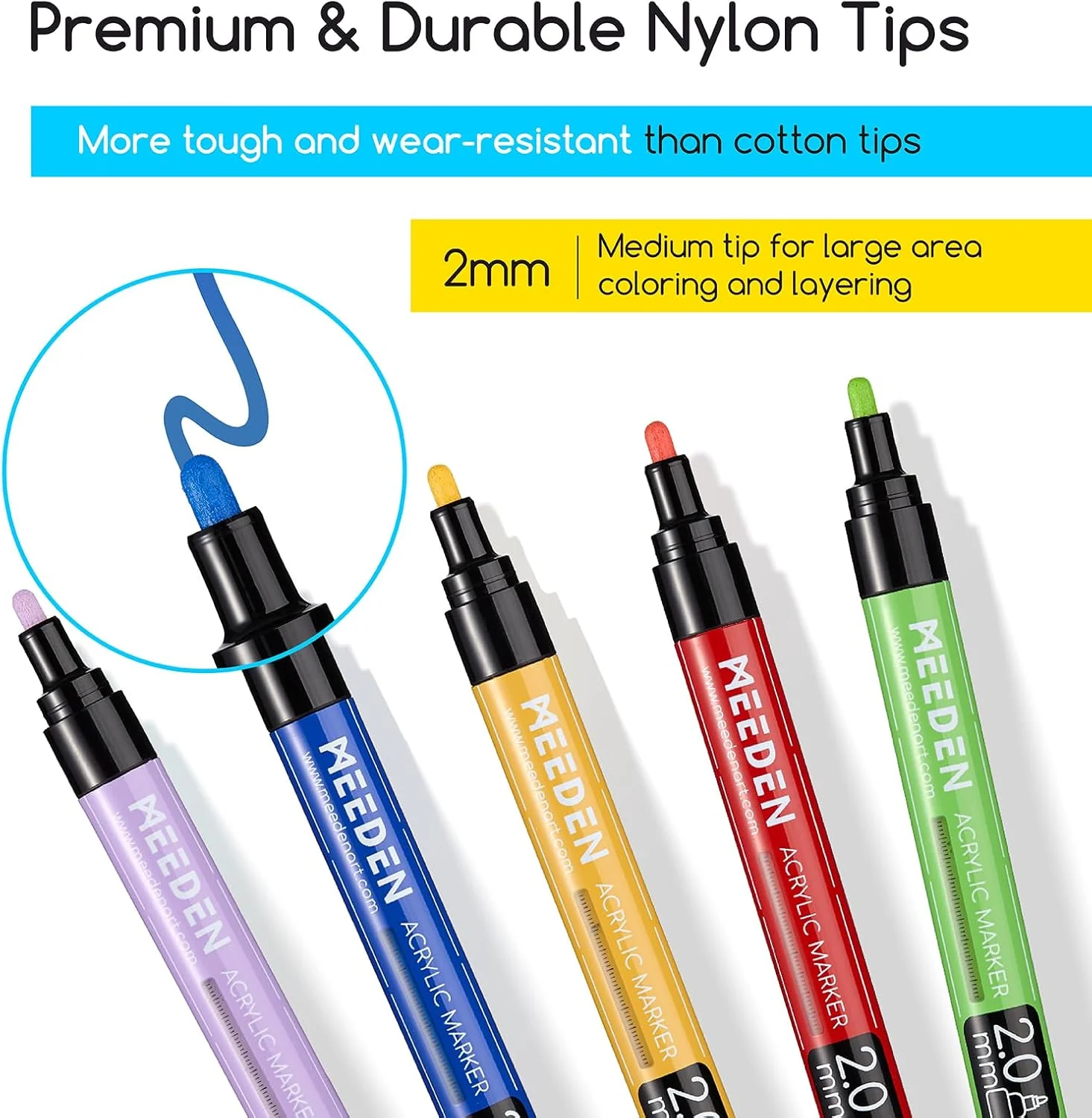 MEEDEN Acrylic Paint Markers Set - 12 Colors - Image 11