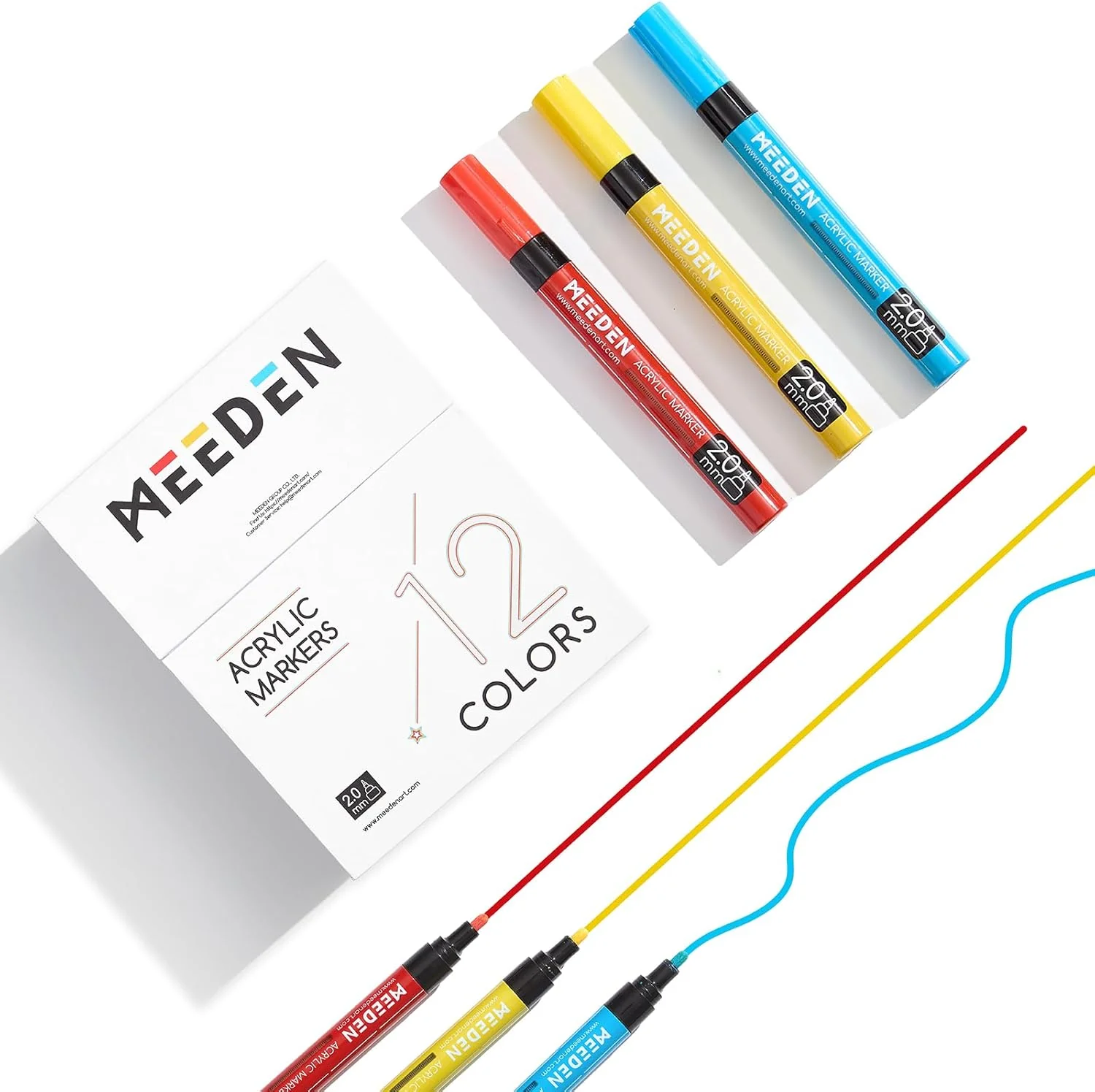 MEEDEN Acrylic Paint Markers Set - 12 Colors - Image 3