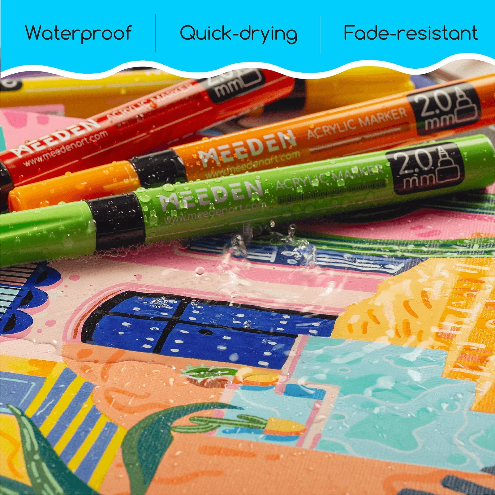 MEEDEN Acrylic Paint Markers Set - 12 Colors - Image 6