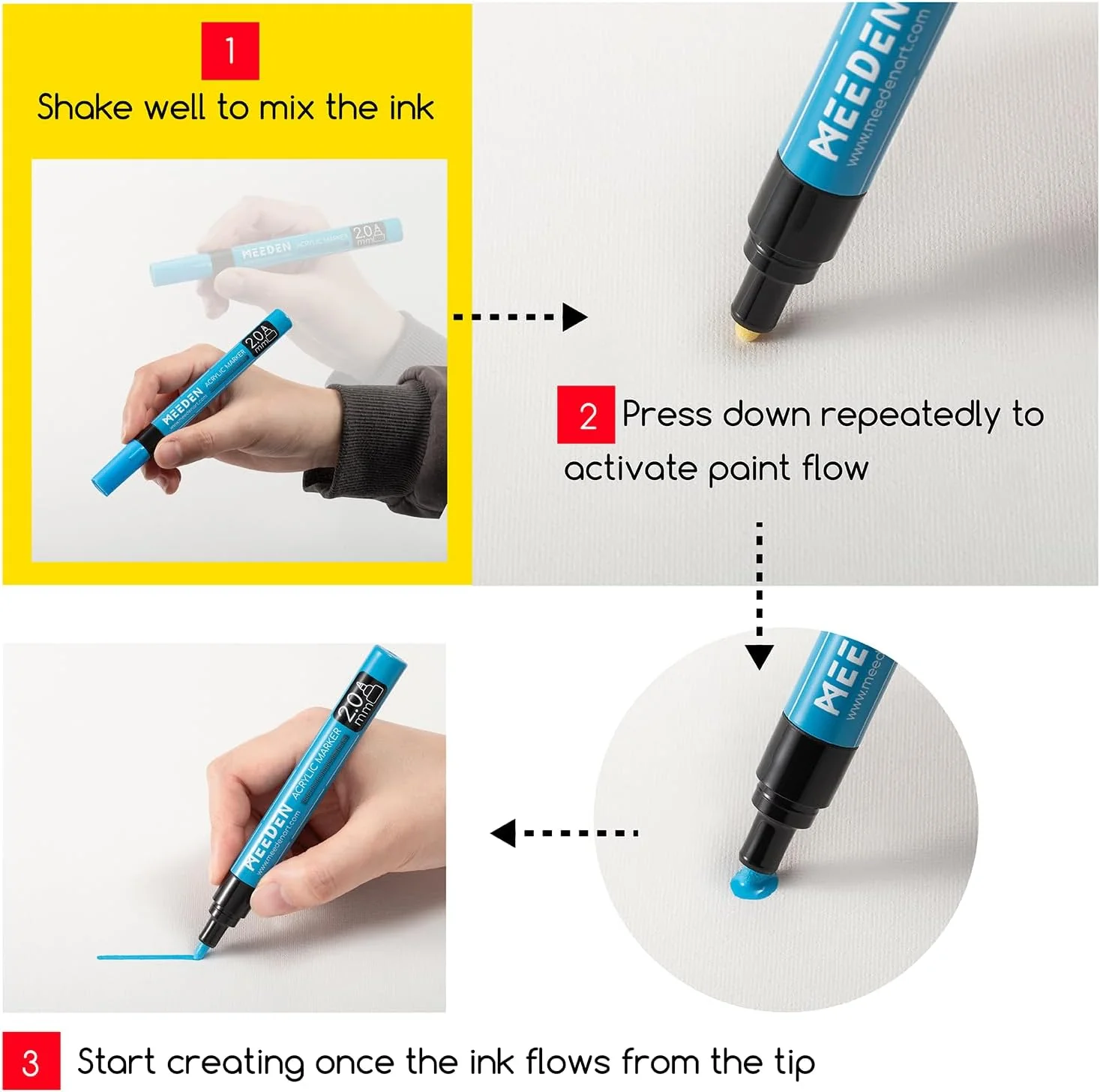 MEEDEN Acrylic Paint Markers Set - 12 Colors - Image 8