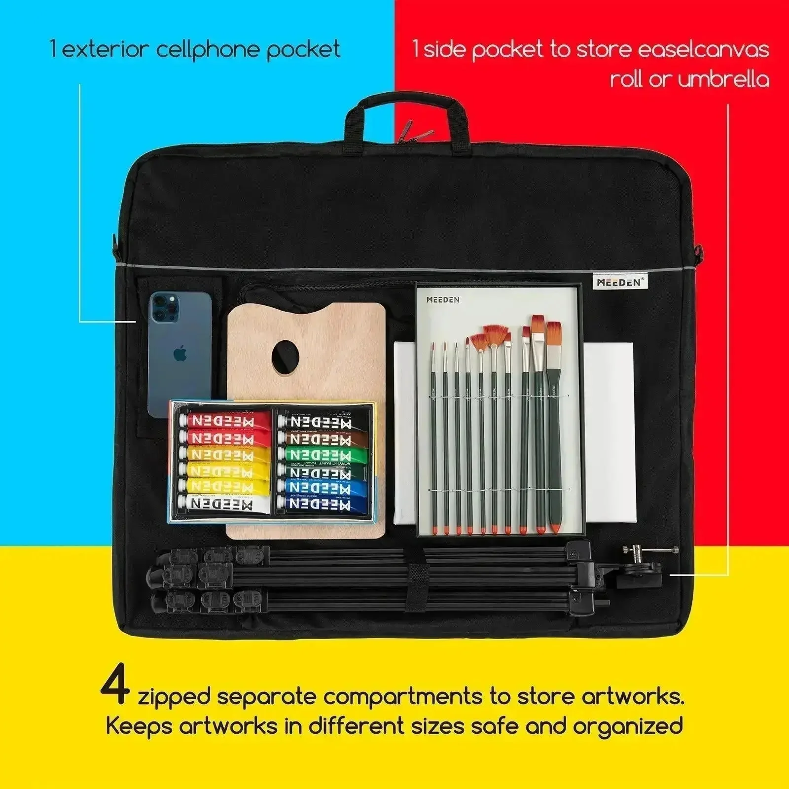 MEEDEN Art Portfolio Case with 6 Pockets, 24" x 29" - Image 5