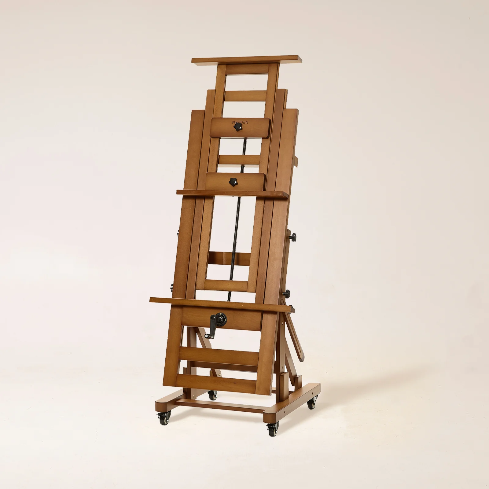 MEEDEN Deluxe Studio Large Rocker Crank Heavy Duty Artist Easel-Light Walnut-DHJ-12