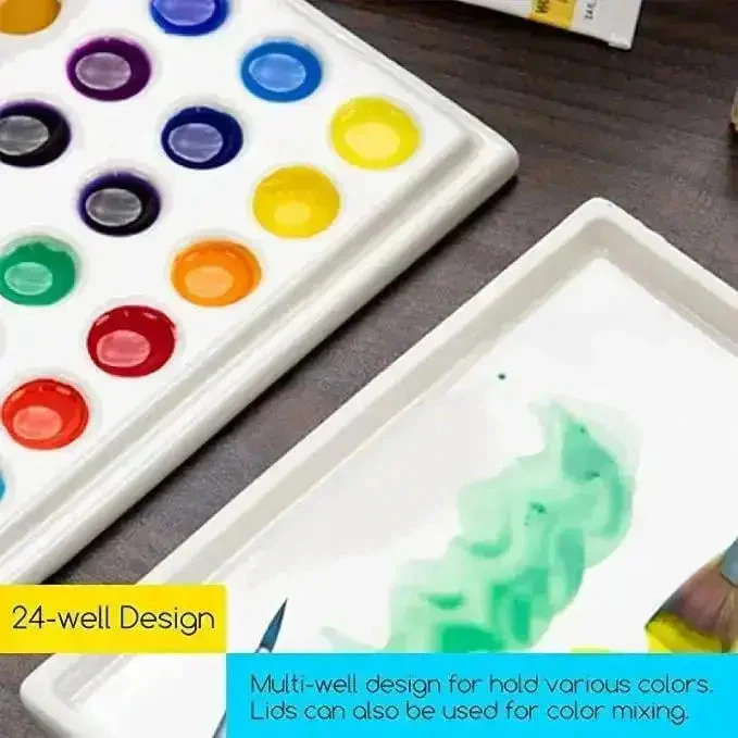 MEEDEN 24-Well Ceramic Palette with Cover - Image 4