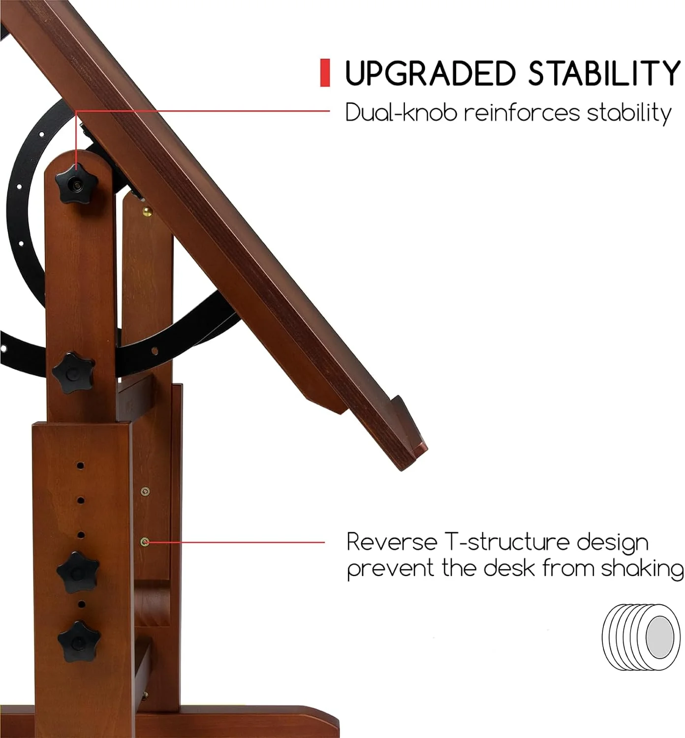 MEEDEN Extra Large Wooden Drafting Table, Light Walnut - Image 11