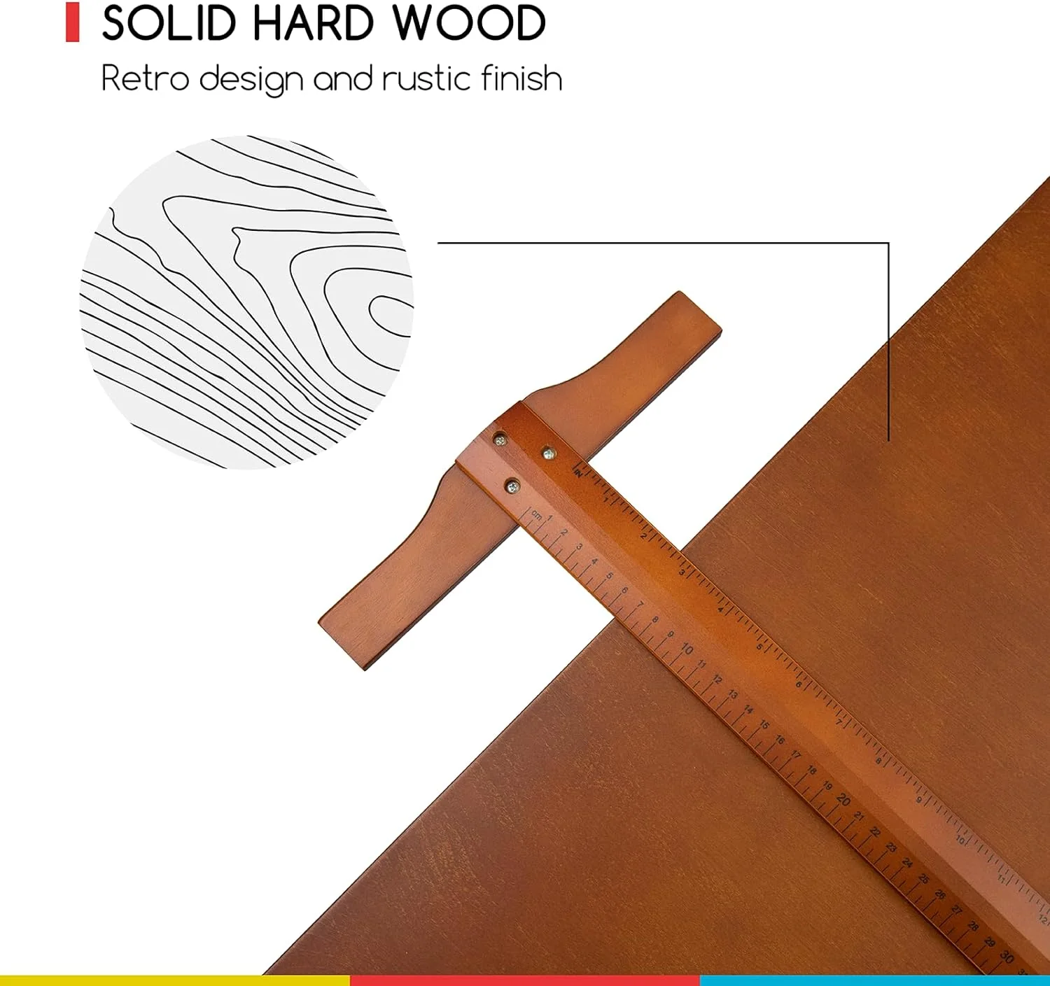 MEEDEN Extra Large Wooden Drafting Table, Light Walnut - Image 12