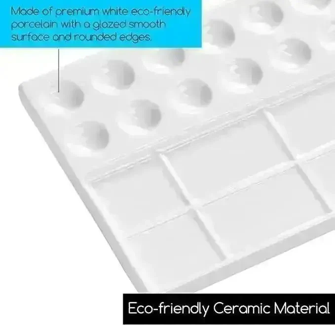 22-Well Ceramic Artist Paint Palette - Image 3