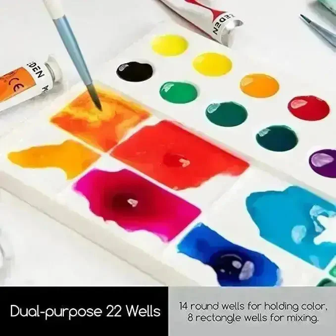 22-Well Ceramic Artist Paint Palette - Image 4