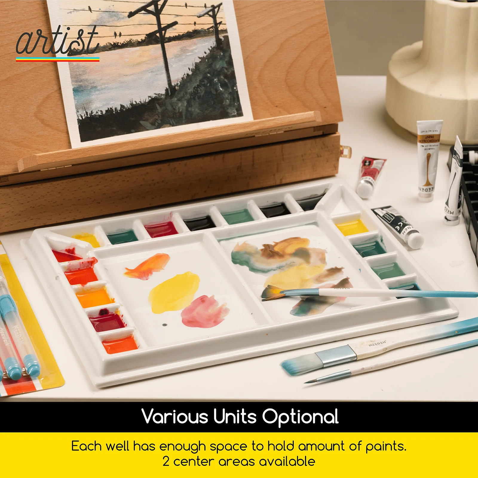 MEEDEN Studio Porcelain Watercolor Paint Palette - Image 5
