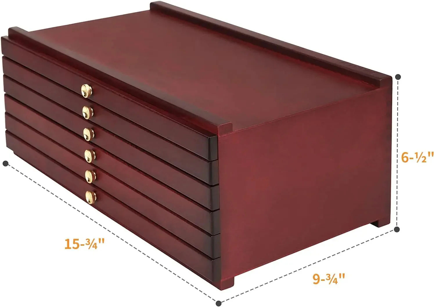 MEEDEN 6-Drawer Artist Supply Storage Box, Dark Walnut - Image 2