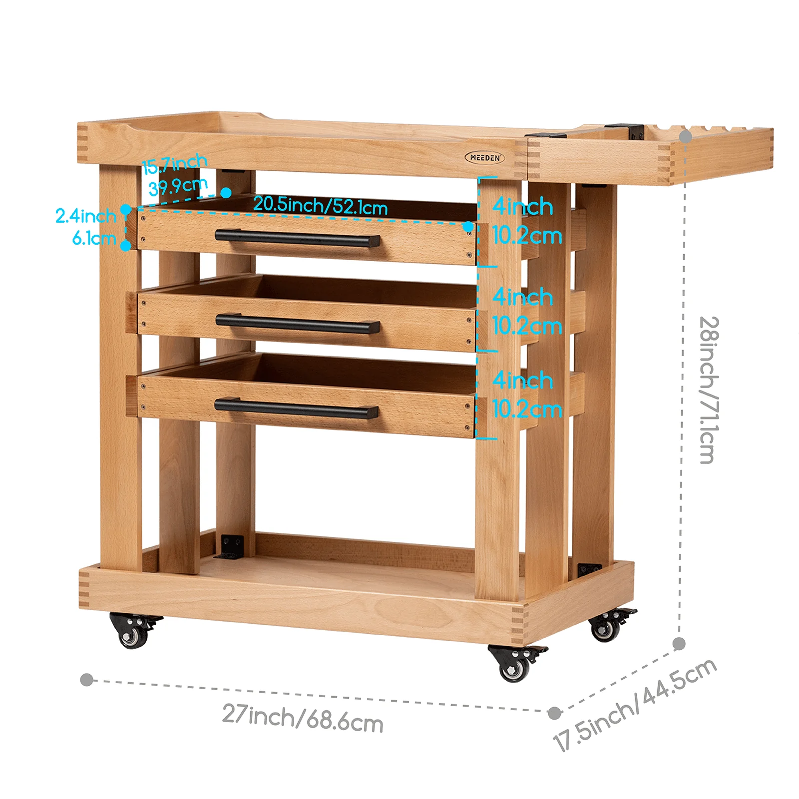 MEEDEN Deluxe Artist Supplies Storage Cart, 5-Tier Taboret-W13H - Image 9
