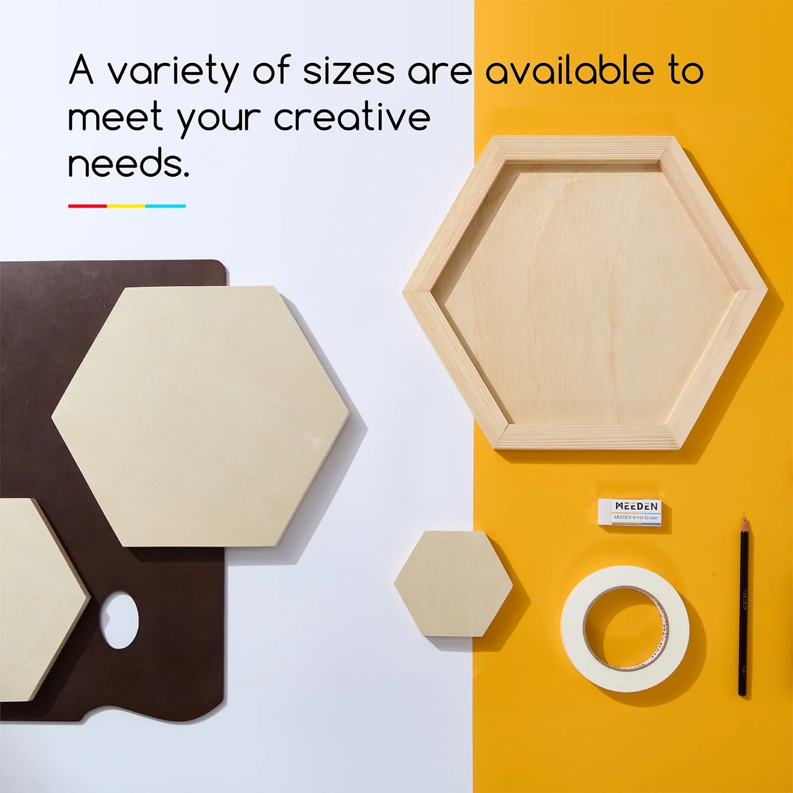 MEEDEN Hexagon Wood Canvas Panels - Image 2