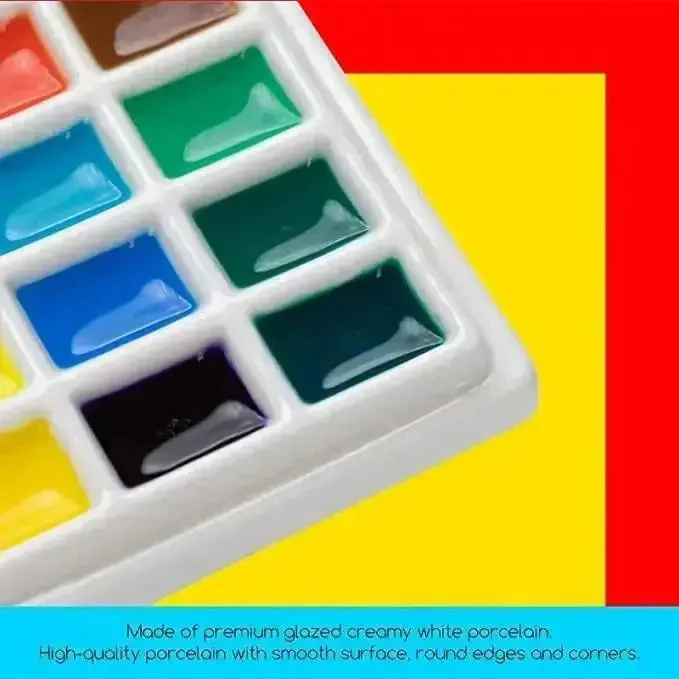 MEEDEN 12-Well Ceramic Paint Palette with Cover - Image 3