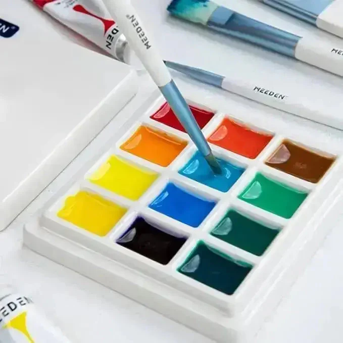 MEEDEN 12-Well Ceramic Paint Palette with Cover - Image 5