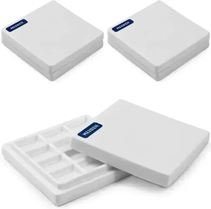 MEEDEN 12-Well Ceramic Paint Palette with Cover - Image 8