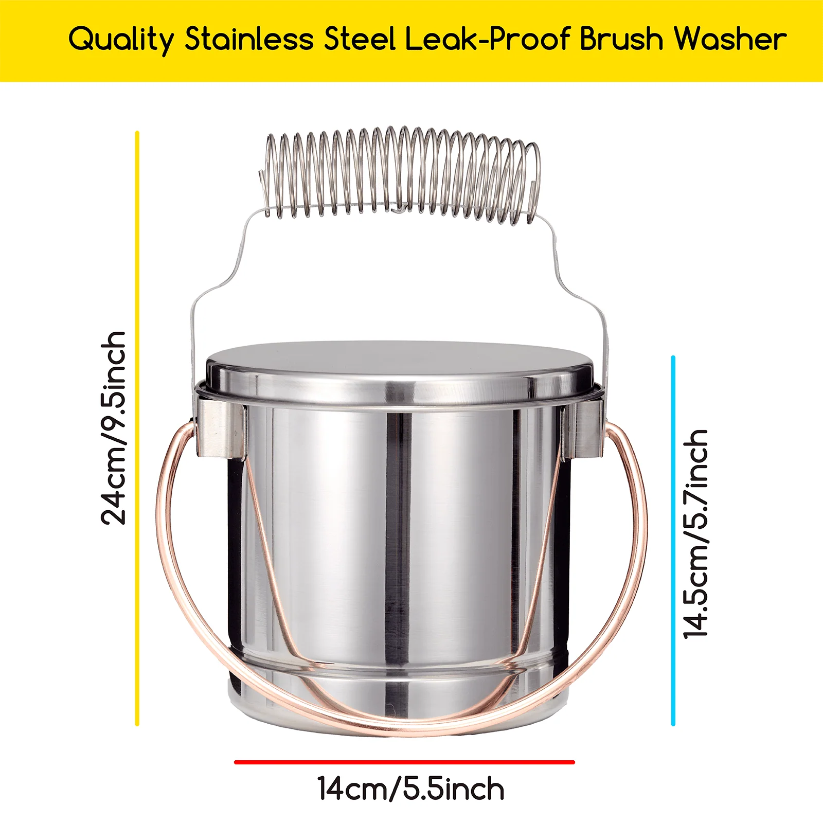 MEEDEN Portable Paint Brush Washer: Stainless Steel - Extra Large - Image 2