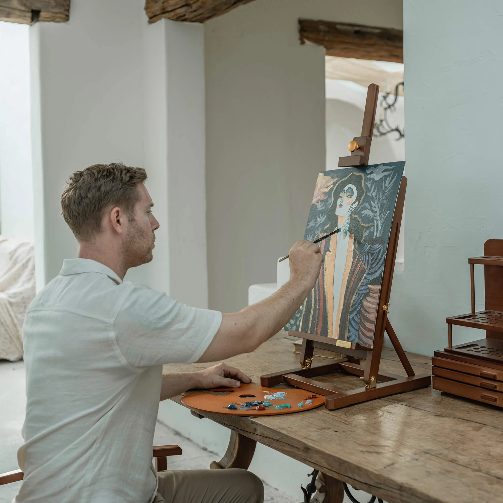 MEEDEN Pro Adjustable Beech Wood H Frame Tabletop Easel-HJ-10 - Image 2