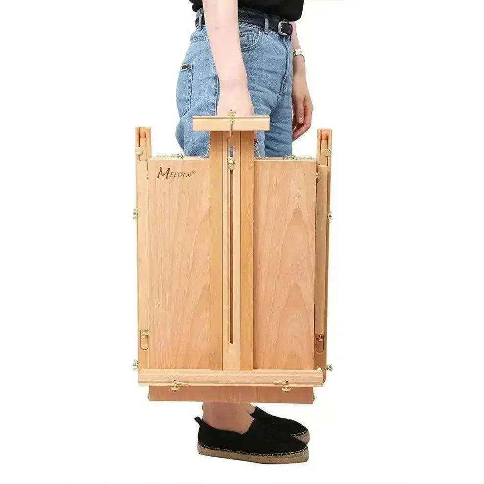 MEEDEN Foldable Beechwood French Easel with Drawer, Palette & Metal Tray – Natural - Image 11