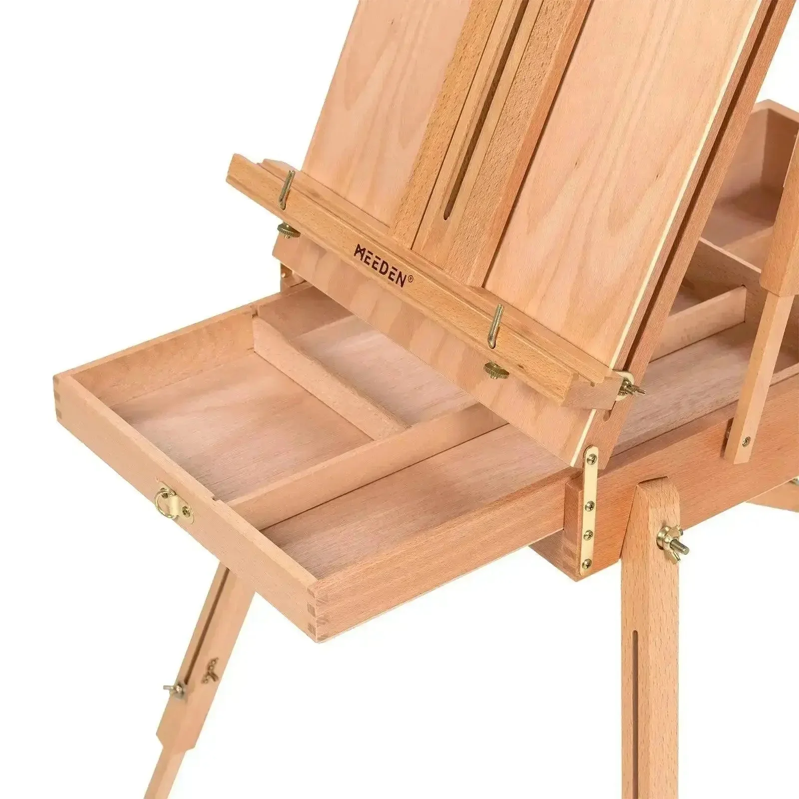 MEEDEN Foldable Beechwood French Easel with Drawer, Palette & Metal Tray – Natural - Image 9