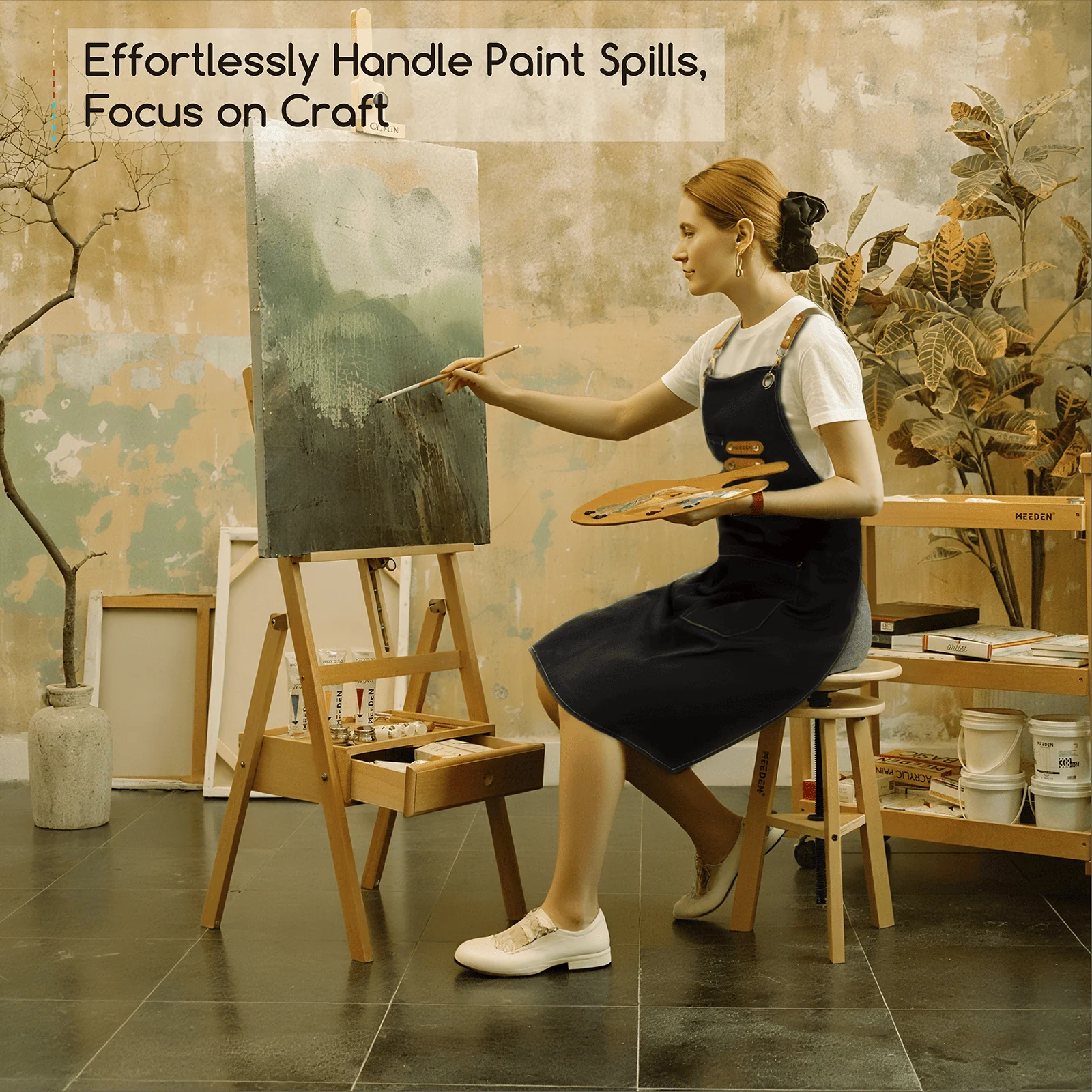 MEEDEN Waterproof Painting Apron – For Art & Crafts - Image 2
