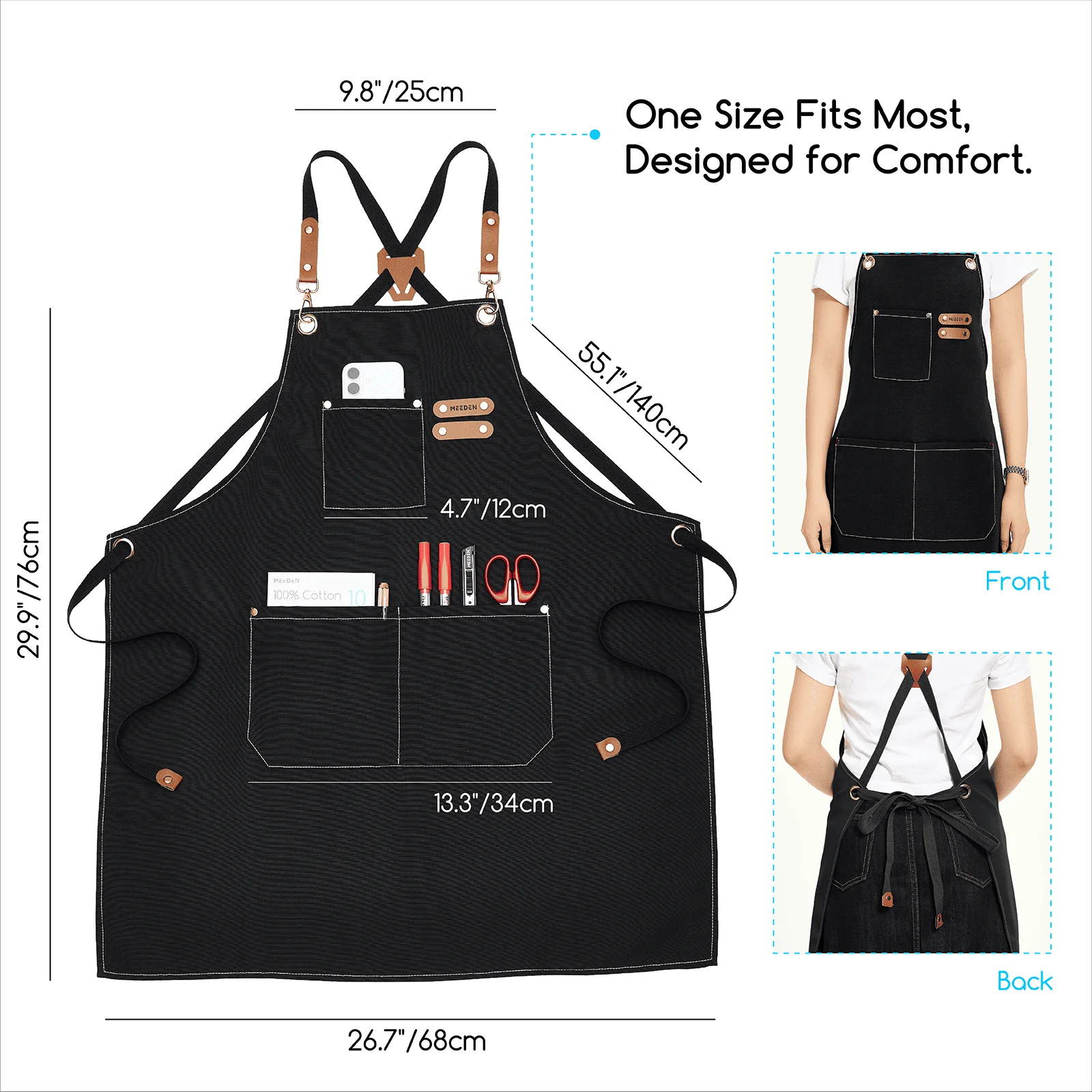 MEEDEN Waterproof Painting Apron – For Art & Crafts - Image 8