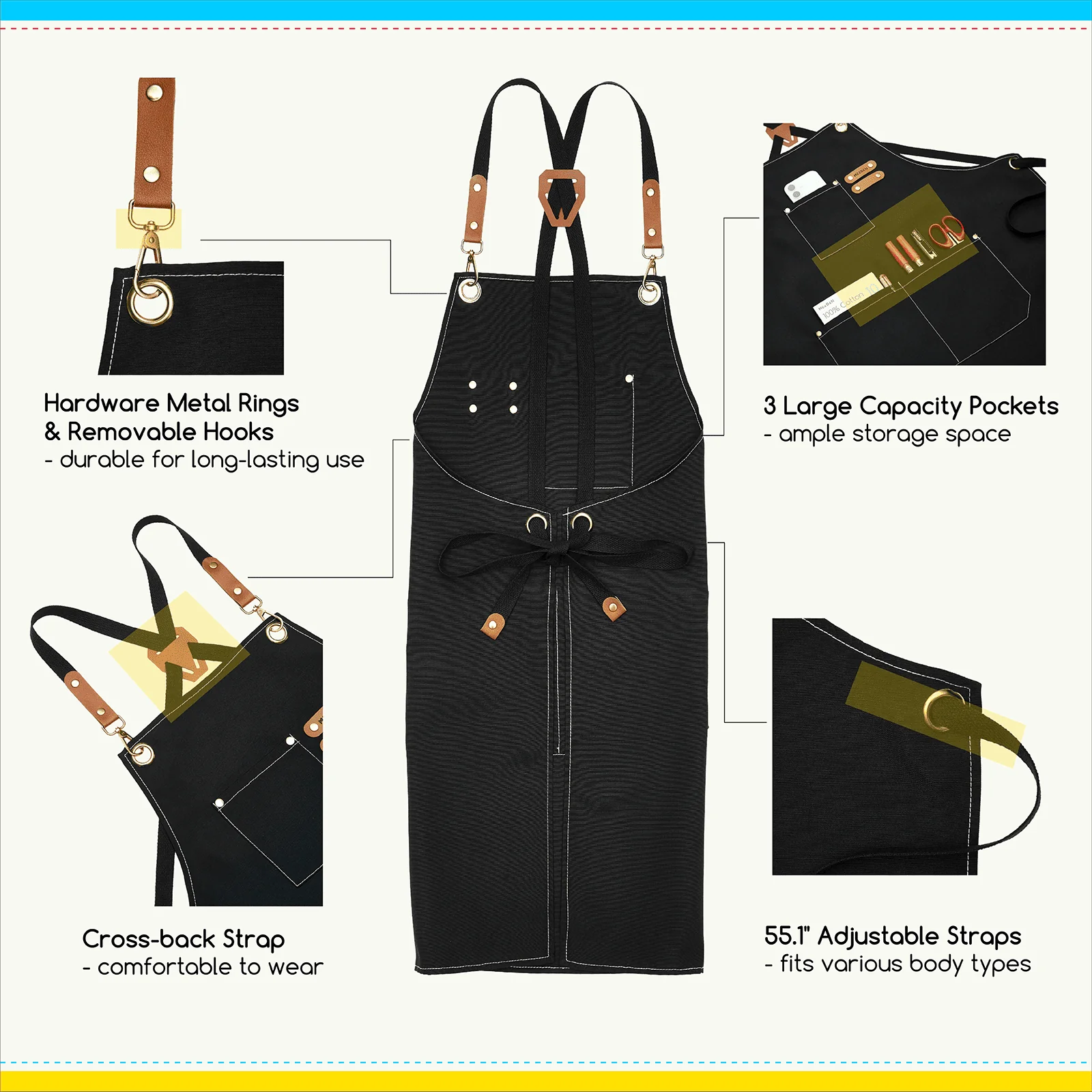 MEEDEN Waterproof Painting Apron – For Art & Crafts - Image 9
