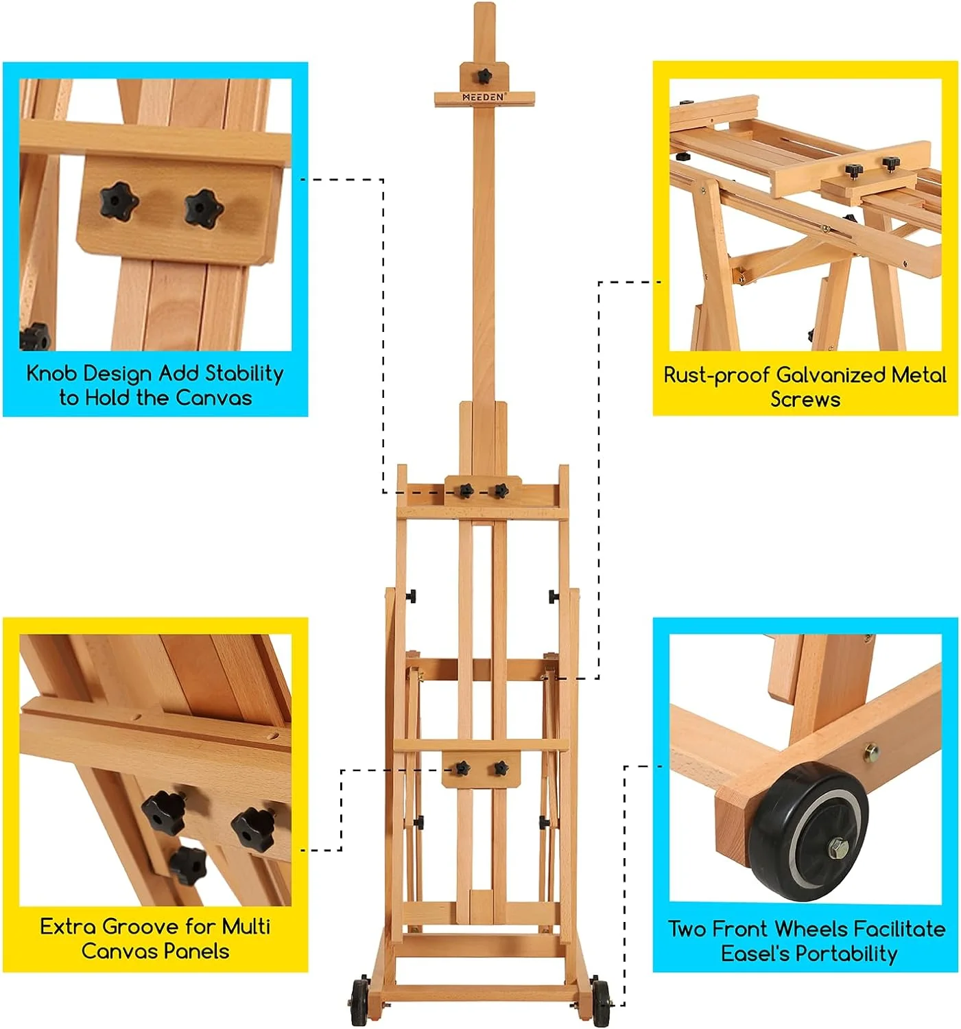 MEEDEN Versatile Studio H-Frame Artist Easel-W14 - Image 10