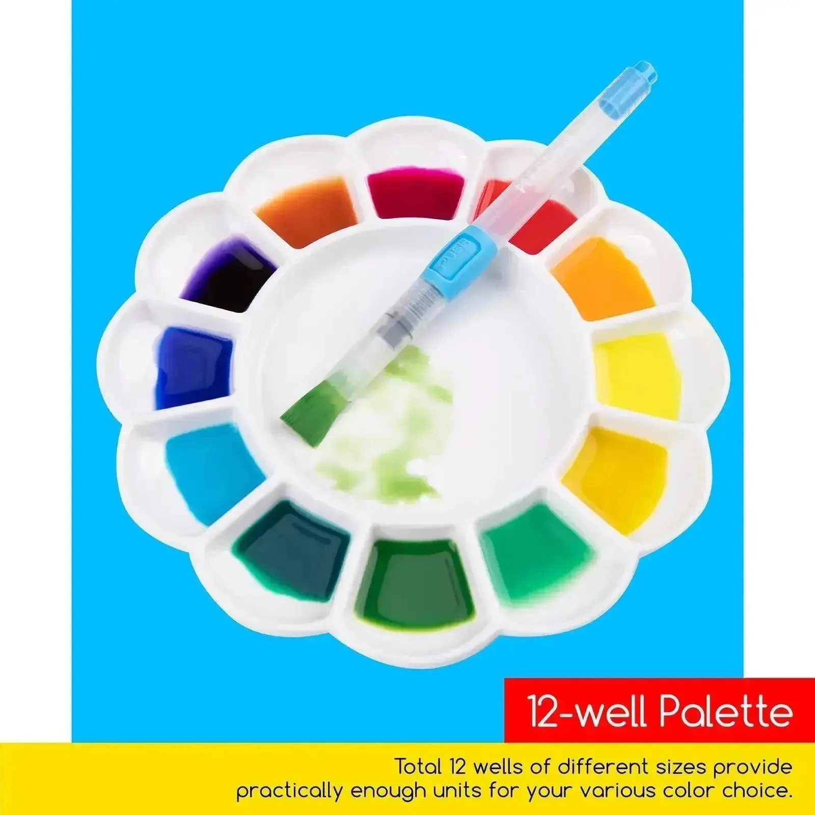 MEEDEN 12-Well Ceramic Artist Paint Palette - Image 4