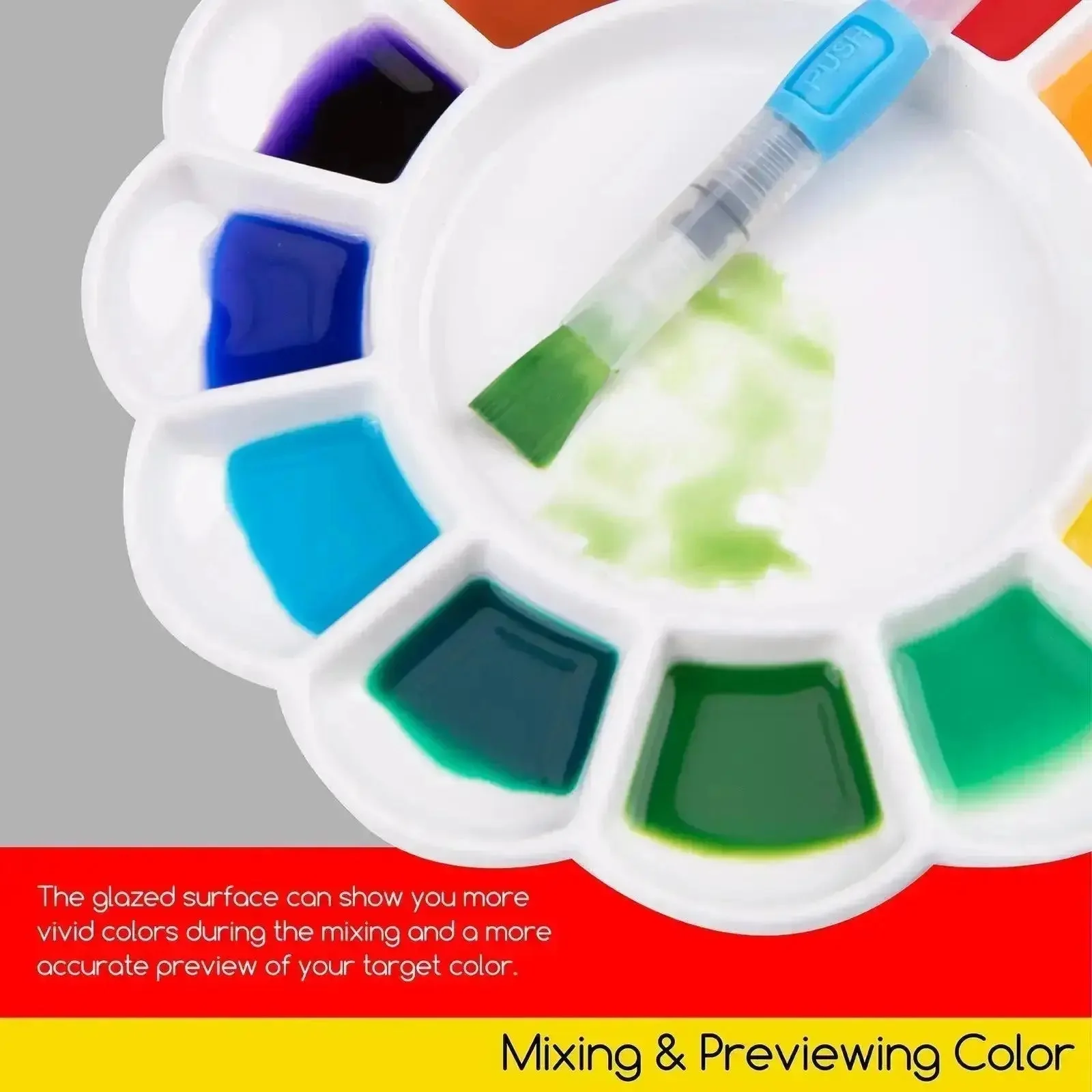MEEDEN 12-Well Ceramic Artist Paint Palette - Image 5