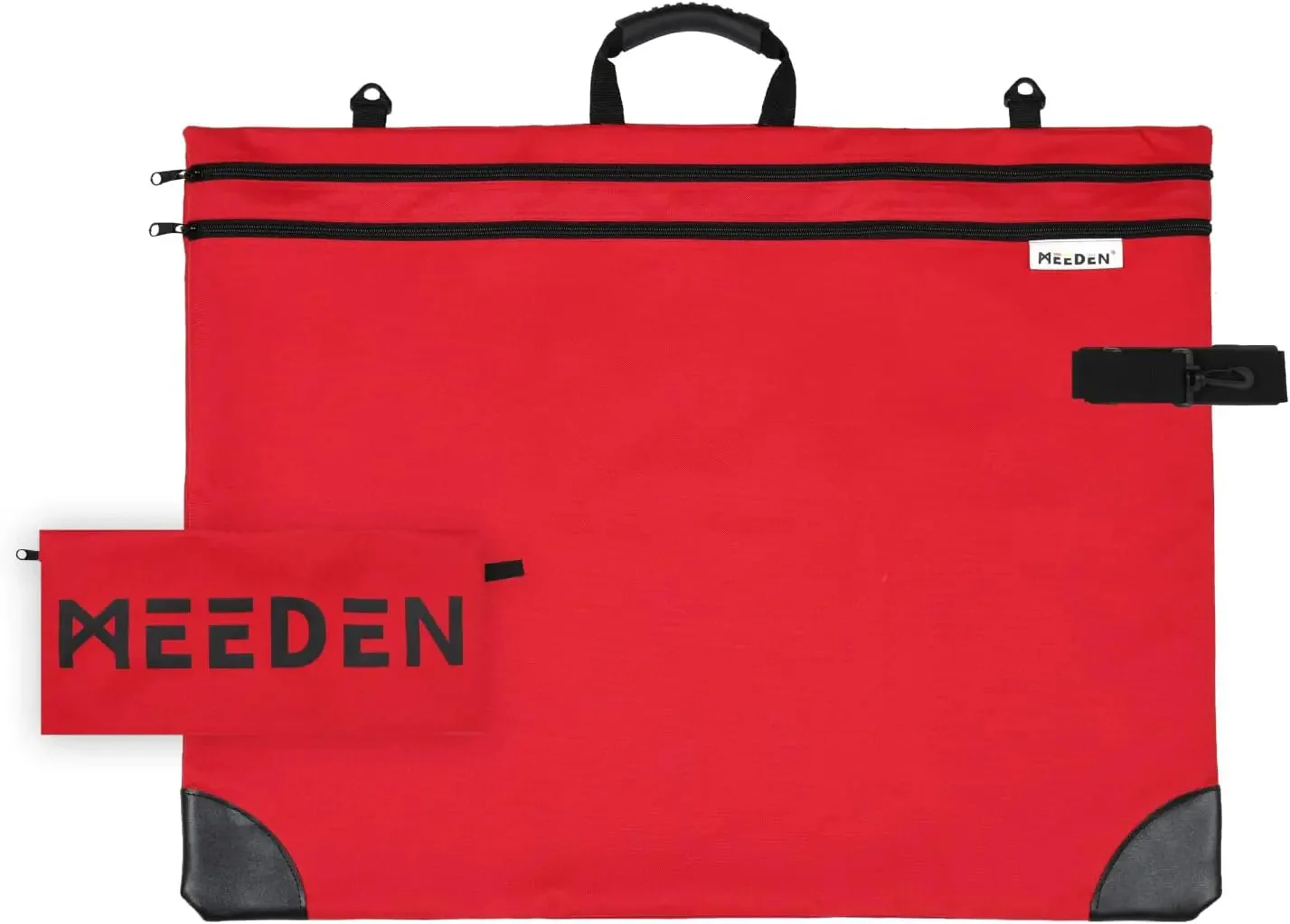 MEEDEN Studio Art Portfolio Case Water-proof with Double compartments 600D, Red, 20" X 26" - Image 4